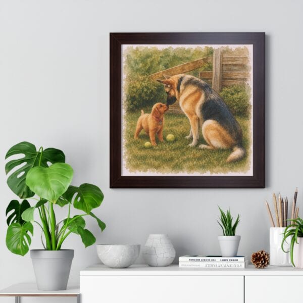 Roxy Meets Buster –The Great Dog Pack Framed Art Print - Image 2