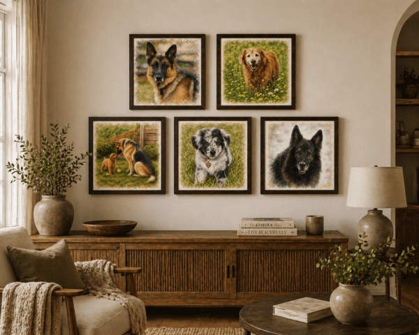 The Great Dog Pack – Framed Art Print Collection