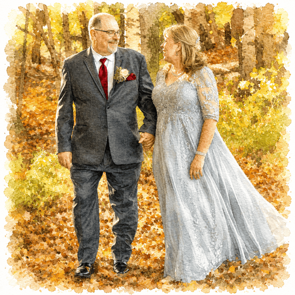 Jill and Mitch on their wedding day