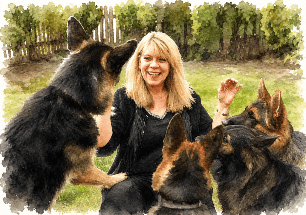 Jill and the German Shepherds