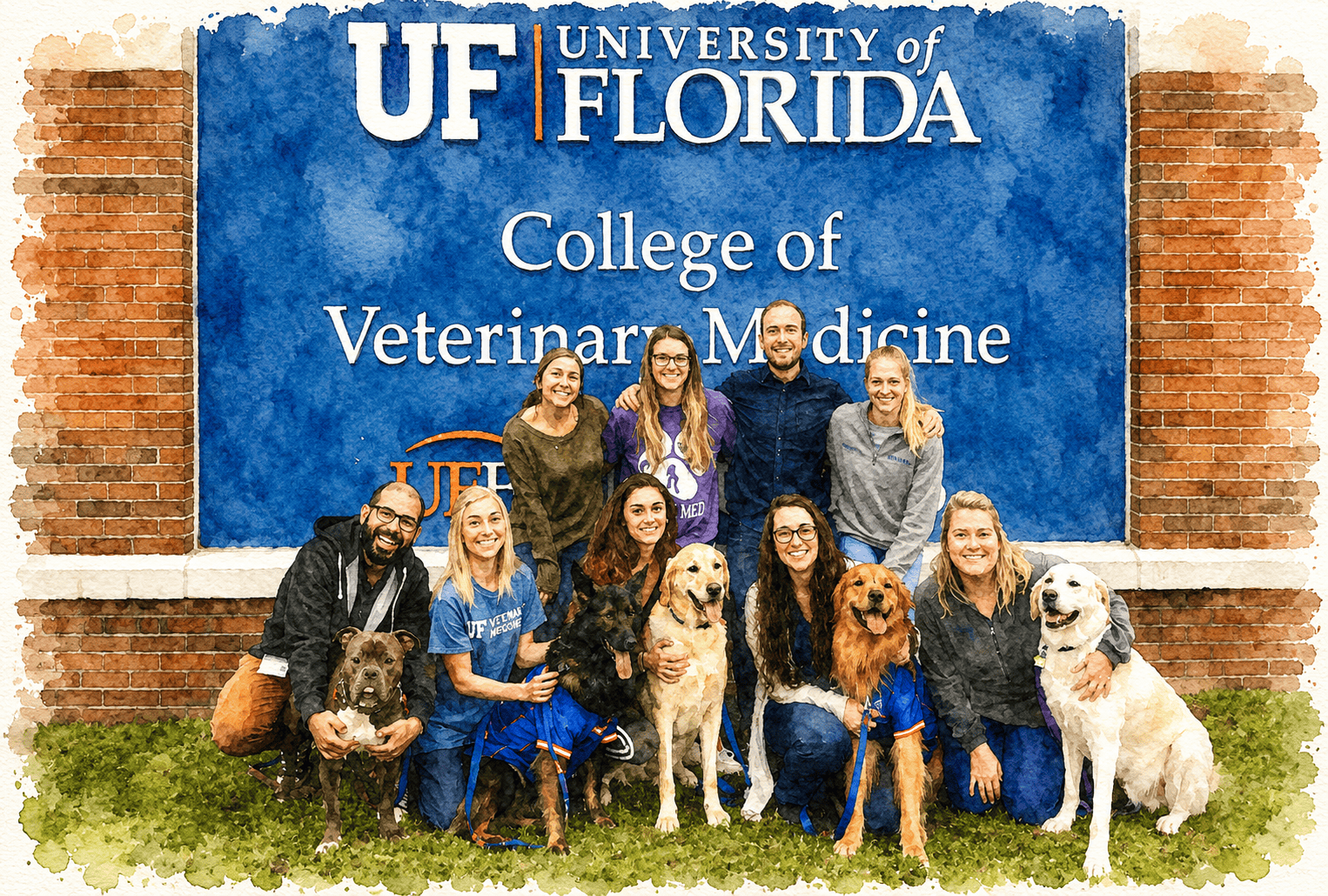 Alex and her vet school classmates.