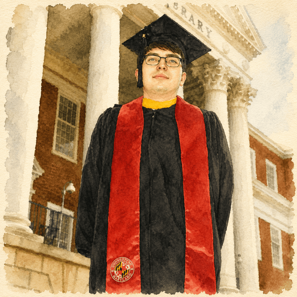 Jake graduates from college