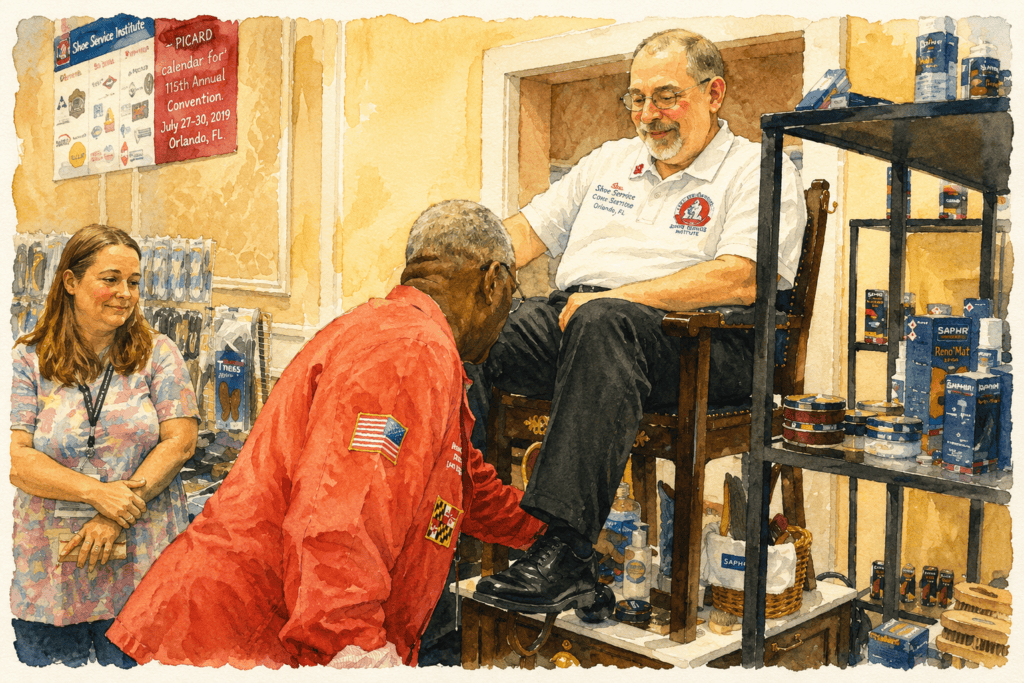 Getting a Shoe Shine at an SSIA Convention