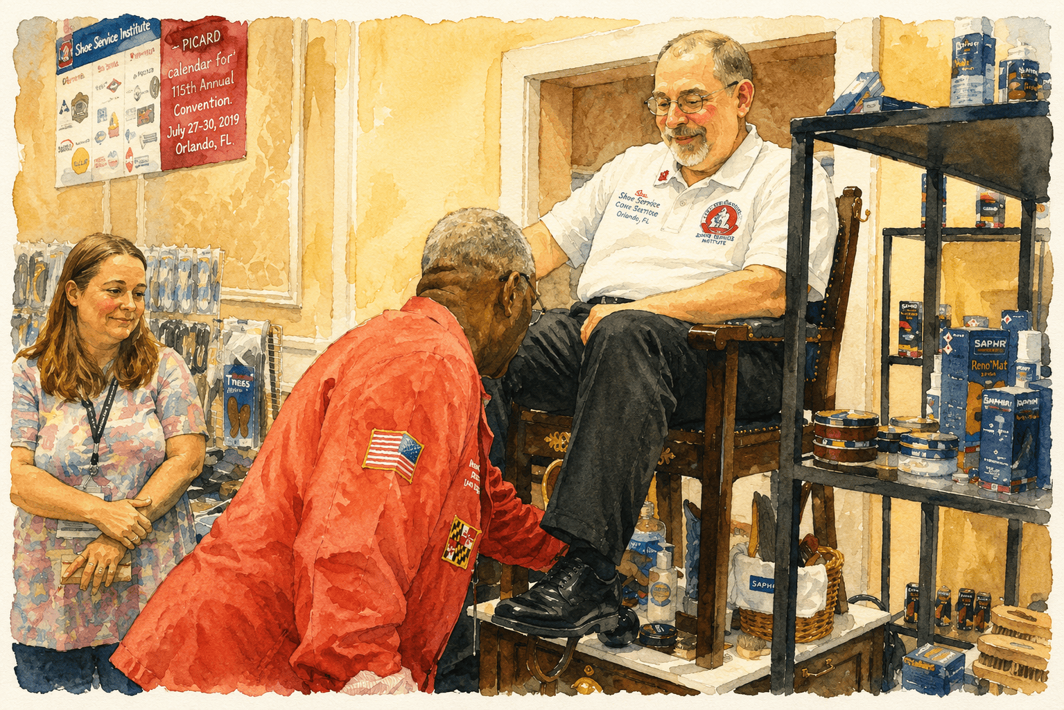 Getting a Shoe Shine at an SSIA Convention