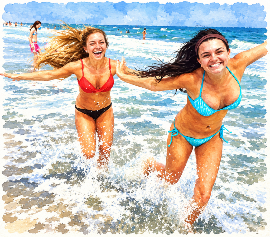 Alex and Meg at the beach